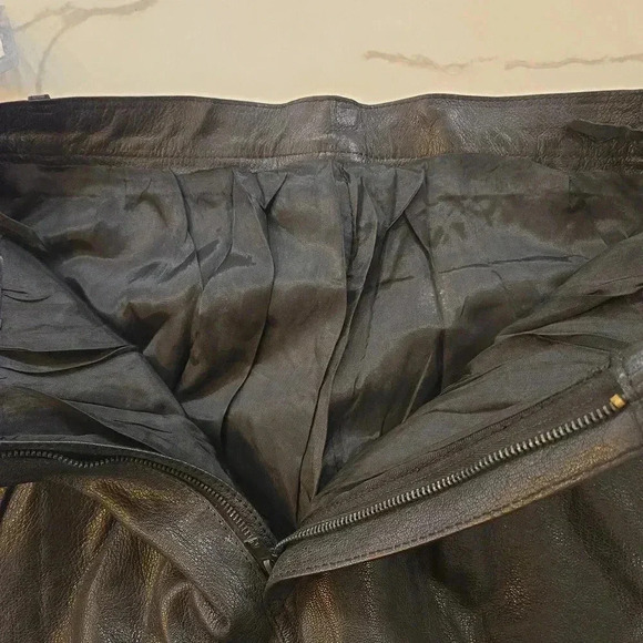 NWT Vintage Lamb Skin Leather Trouser Sport Joinus Pants Black Size 36 Waist - Picture 11 of 12